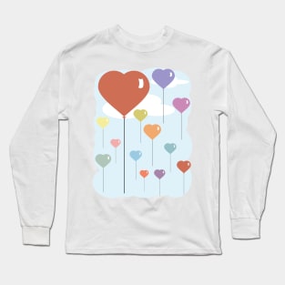 Valentine Balloon Hearts Long Sleeve T-Shirt